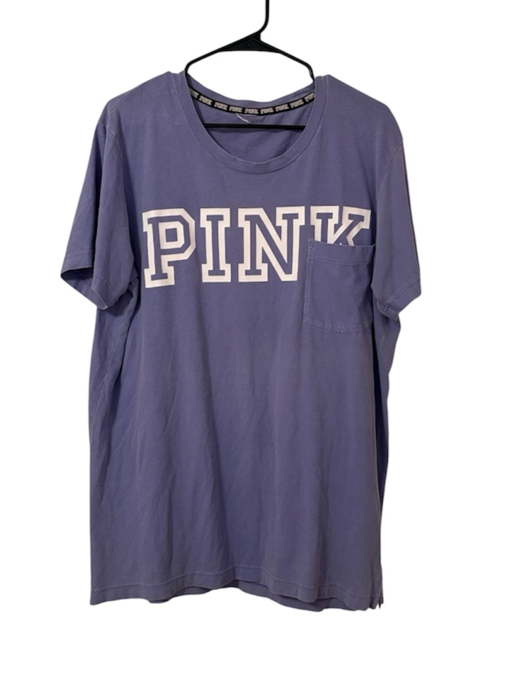 PINK Purple Campus Pocket Logo Tee